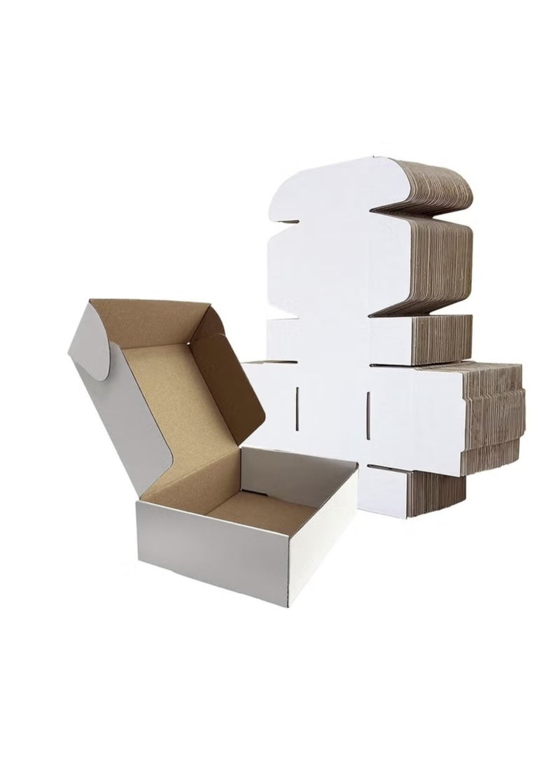 بست كراتين شحن | 50 قطعة | 16 × 14 × 8 سم | للتجارة الإلكترونية | أبيض - Image 2